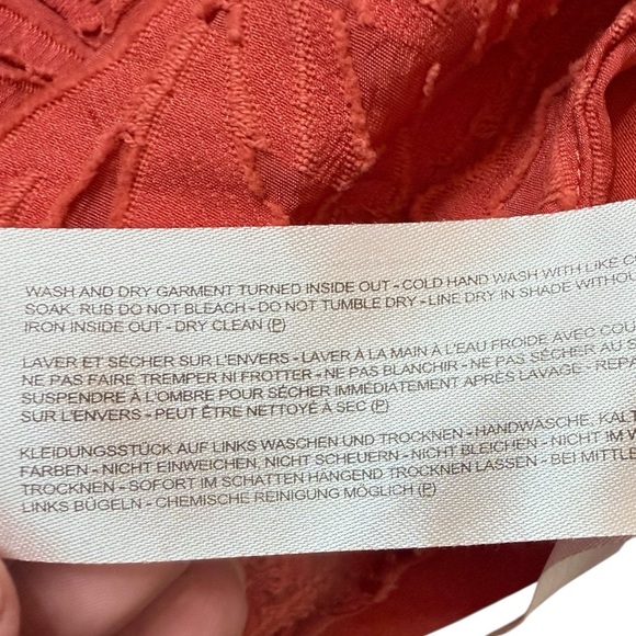 C/MEO Collective More to Give Melon Red Spaghetti Strap Lace Ruffle Mini Size L - Picture 12 of 14